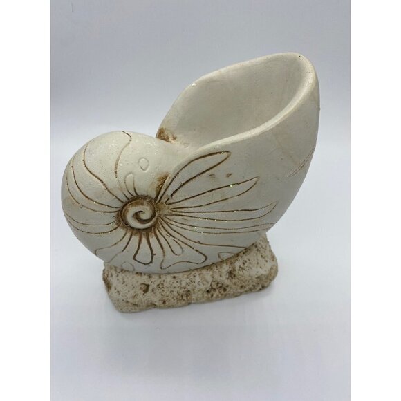 Natilus Spiral Seashell Ceramic Stone Sculpure Display, Length 6 X 4.5… - Picture 9 of 11